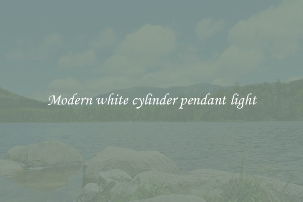 Modern white cylinder pendant light