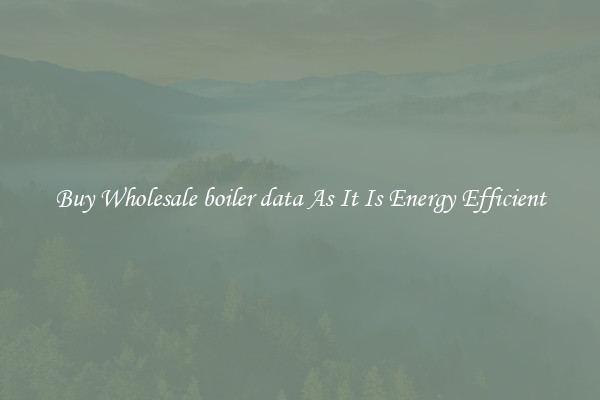 Buy Wholesale boiler data As It Is Energy Efficient