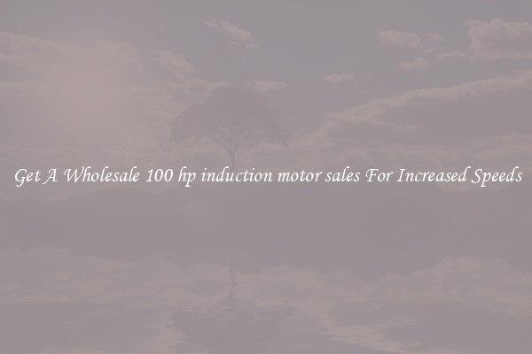 Get A Wholesale 100 hp induction motor sales For Increased Speeds