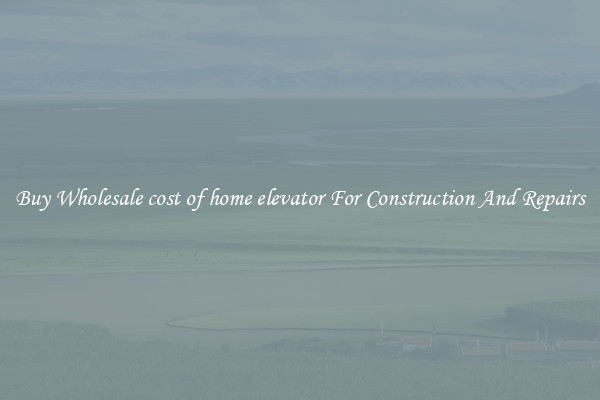 Buy Wholesale cost of home elevator For Construction And Repairs