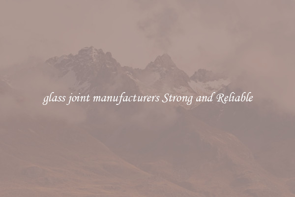 glass joint manufacturers Strong and Reliable